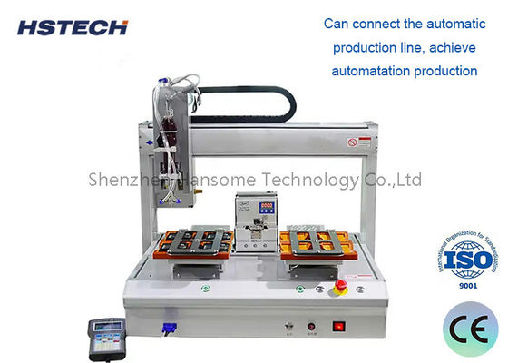 Robot automatycznego lutowania o wysokiej precyzji z podwójnym stołem lutowania i silnikiem stopniowym